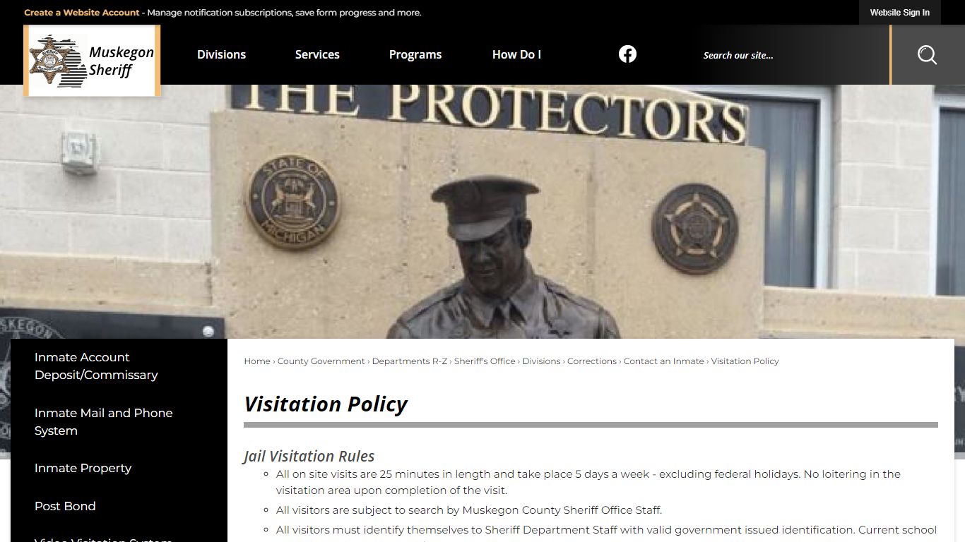 Visitation Policy | Muskegon County, MI